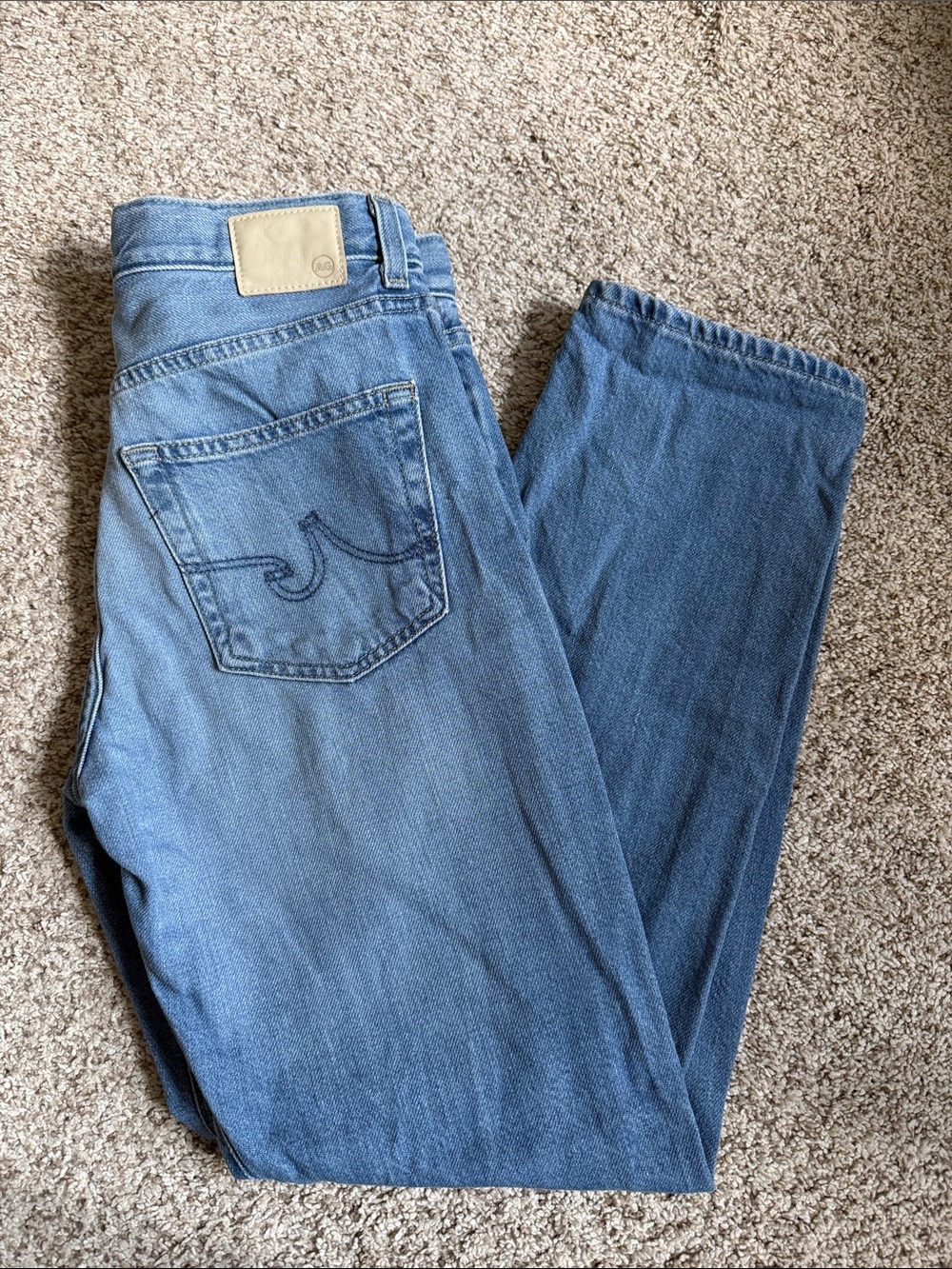 Ag Adriano Goldschmied Men's Light Blue Straight Jeans